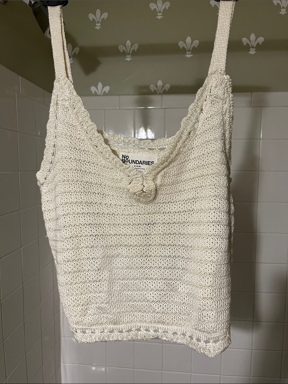 No Boundaries Cream Crochet Tank